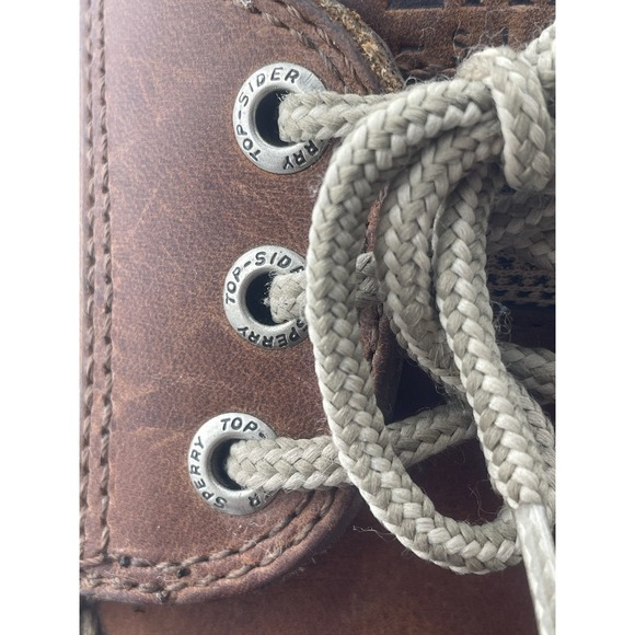 Men's Sperry AO boat deck shoes brown leather sz 10 Top Sider Authentic Original - Picture 9 of 16